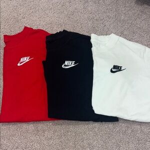 Nike Kids' Classic Logo T-Shirts - Red, Black, and White Medium